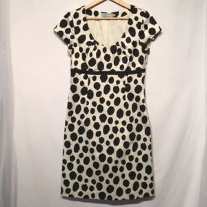 Boden Cream & Black Empire Waist Dress Size SZ 6R
